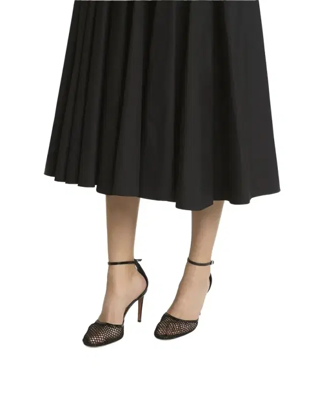 Fishnet Patent Ankle-Strap Pumps