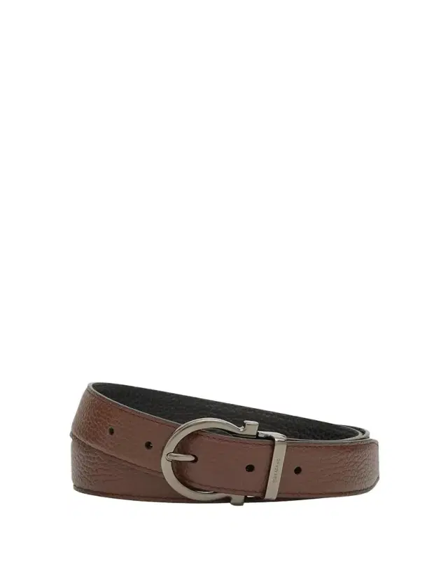 Men's Gancio-Buckle Reversible Leather Belt