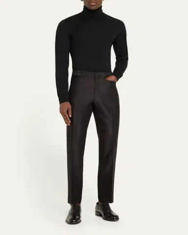 Tom Ford Men's Fine-Gauge Cashmere Turtleneck Sweater | Thumbnail 2 Tom Ford Men's Fine-Gauge Cashmere Turtleneck Sweater | Thumbnail 2