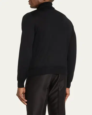 Tom Ford Men's Fine-Gauge Cashmere Turtleneck Sweater | Thumbnail 3 Tom Ford Men's Fine-Gauge Cashmere Turtleneck Sweater | Thumbnail 3