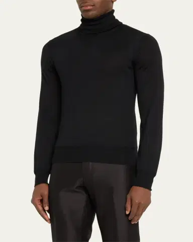 Tom Ford Men's Fine-Gauge Cashmere Turtleneck Sweater | Thumbnail 4 Tom Ford Men's Fine-Gauge Cashmere Turtleneck Sweater | Thumbnail 4