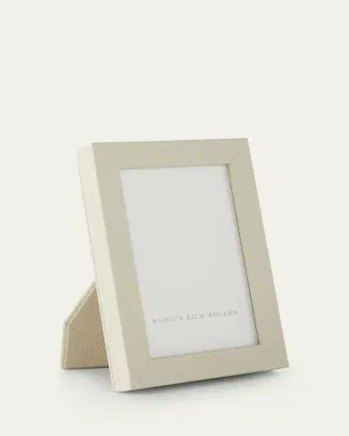 Monica Rich Kosann Cream Pebbled Leather Frame, 4" x 6" | Thumbnail 2