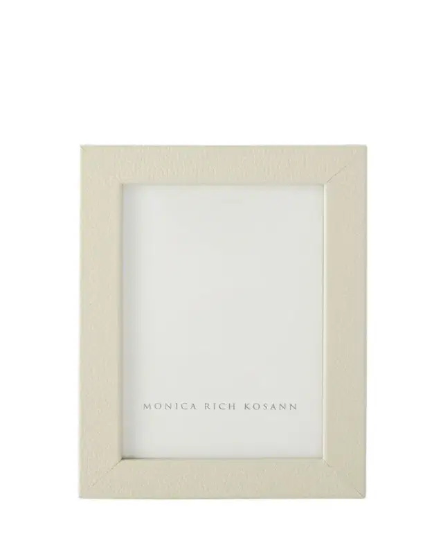 Monica Rich Kosann Cream Pebbled Leather Frame, 4" x 6"
