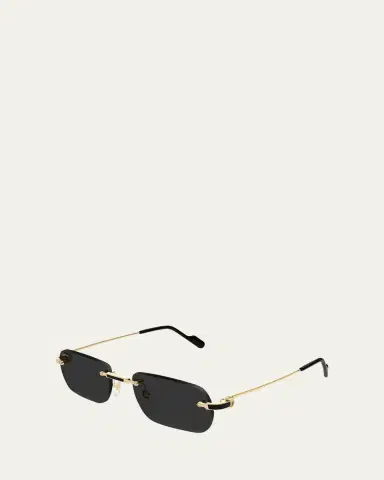 Cartier Men's Nylon & Metal Rectangle Sunglasses | Thumbnail 3 Cartier Men's Nylon & Metal Rectangle Sunglasses | Thumbnail 3
