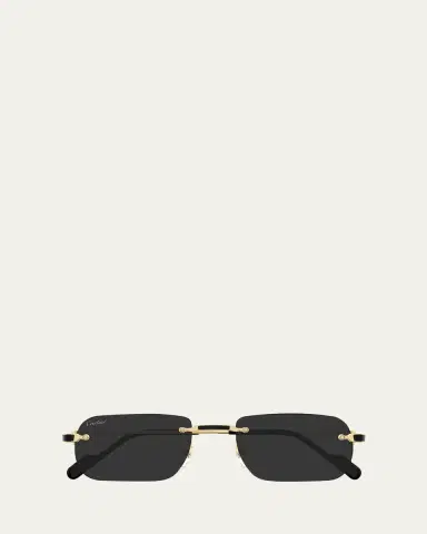 Cartier Men's Nylon & Metal Rectangle Sunglasses | Thumbnail 5 Cartier Men's Nylon & Metal Rectangle Sunglasses | Thumbnail 5