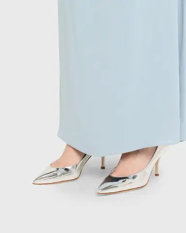 Manolo Blahnik Kietta Metallic Leather Stiletto Pumps | Thumbnail 2