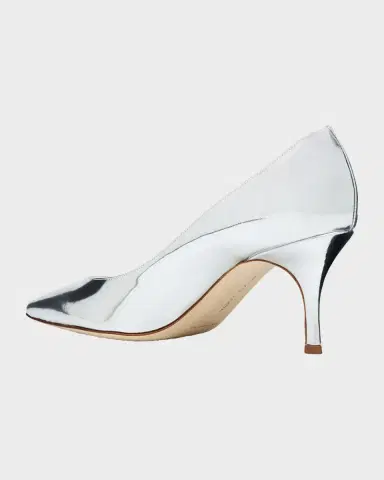 Manolo Blahnik Kietta Metallic Leather Stiletto Pumps | Thumbnail 4