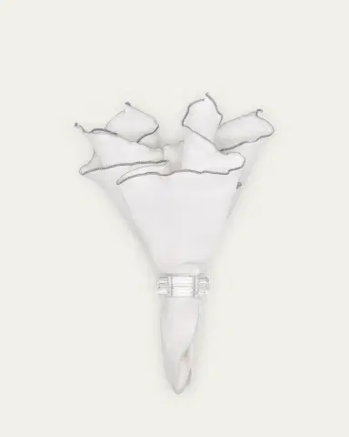 Tina Chen Designs Silver Lettuce Edge Napkin | Thumbnail 2 Tina Chen Designs Silver Lettuce Edge Napkin | Thumbnail 2
