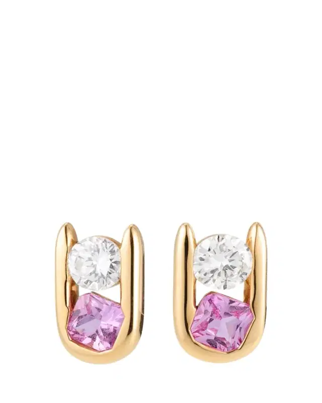 Uniform Object Major Impact Diamond and Gemstone Stud Earrings