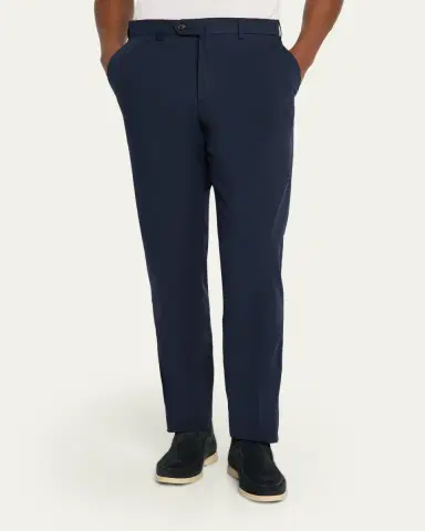Loro Piana Men's Carlo Hyannis Straight Cotton Trousers | Thumbnail 8 Loro Piana Men's Carlo Hyannis Straight Cotton Trousers | Thumbnail 8
