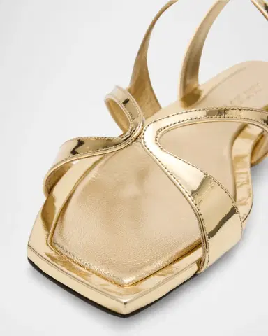 Jimmy Choo Ayla Metallic Leather Ankle-Strap Sandals | Thumbnail 4