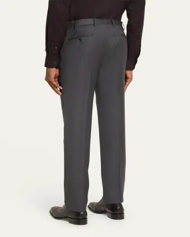 Giorgio Armani Men's Solid Wool Flat-Front Trousers | Thumbnail 3