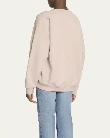 Saint Laurent Logo Cotton Crew Sweatshirt | Thumbnail 3 Saint Laurent Logo Cotton Crew Sweatshirt | Thumbnail 3
