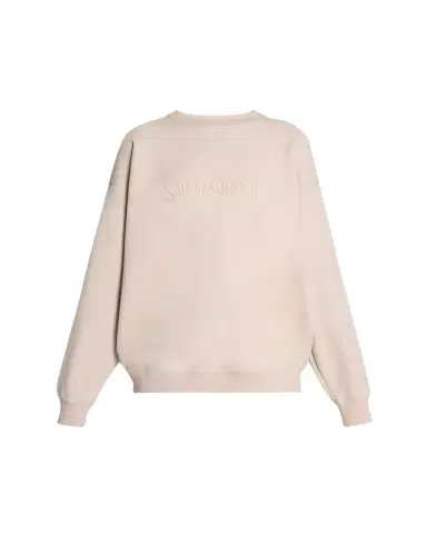 Saint Laurent Logo Cotton Crew Sweatshirt | Thumbnail 1 Saint Laurent Logo Cotton Crew Sweatshirt | Thumbnail 1