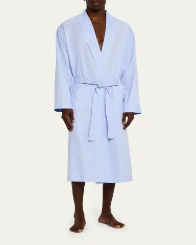 Zimmerli Men's Woven Sea Island Cotton Robe | Thumbnail 2 Zimmerli Men's Woven Sea Island Cotton Robe | Thumbnail 2