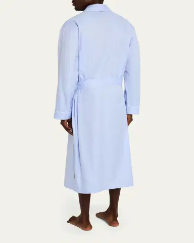 Zimmerli Men's Woven Sea Island Cotton Robe | Thumbnail 3 Zimmerli Men's Woven Sea Island Cotton Robe | Thumbnail 3