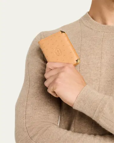 Jacques Marie Mage Men's Elston Ostrich Trifold Wallet | Thumbnail 2 Jacques Marie Mage Men's Elston Ostrich Trifold Wallet | Thumbnail 2