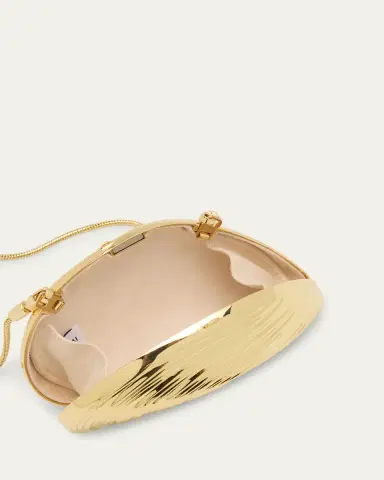Simkhai Bridget Mini Metal Oyster Shell Clutch Bag | Thumbnail 4