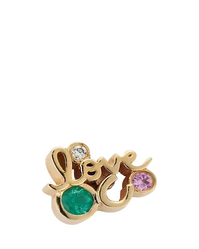 Sydney Evan 14k Gold Lucky Love Iconography Cluster Stud