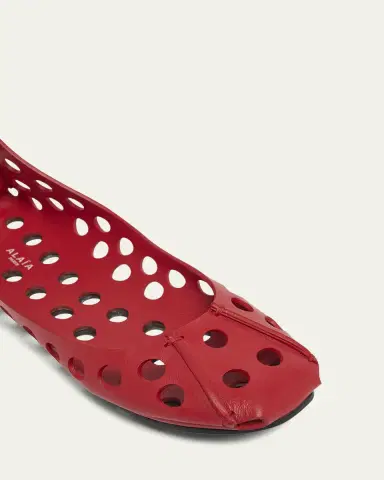 Alaïa Perforated Leather Ballerina Flats | Thumbnail 10