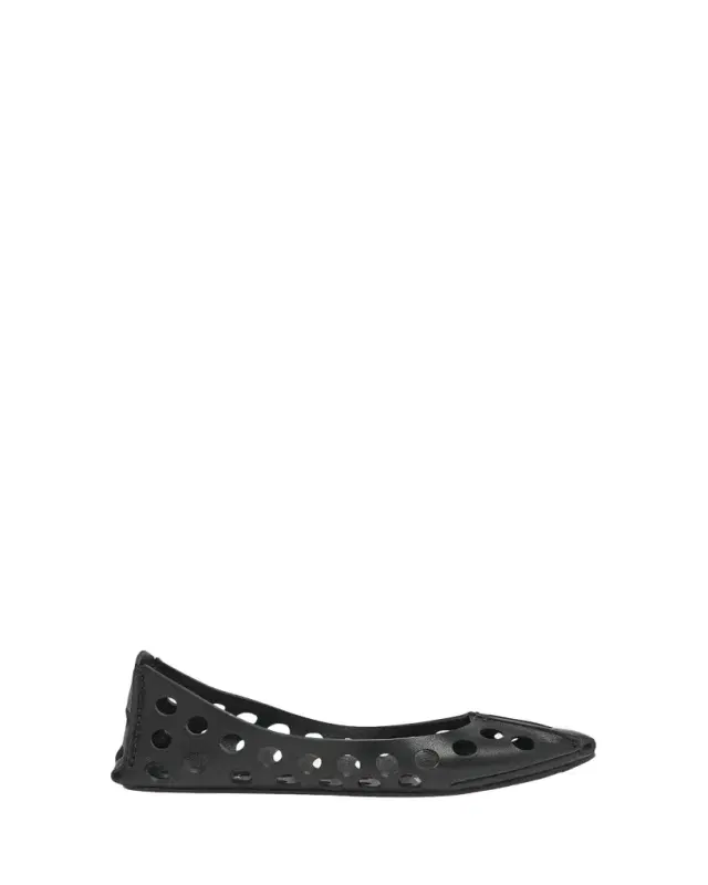ALAIA Perforated Leather Ballerina Flats