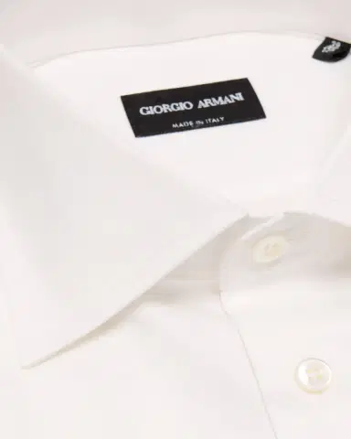 Giorgio Armani Men's Solid Cotton Dress Shirt | Thumbnail 3