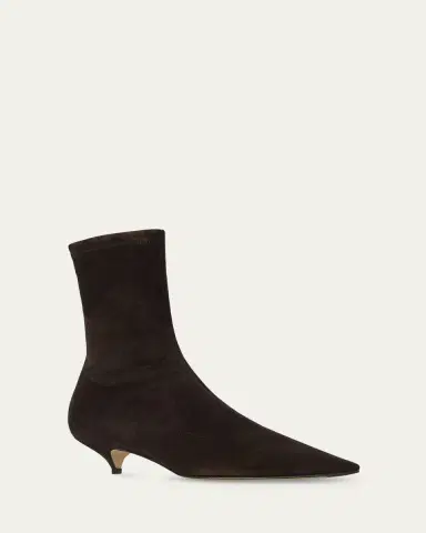 The Row Liisa Suede Kitten-Heel Booties | Thumbnail 6 The Row Liisa Suede Kitten-Heel Booties | Thumbnail 6