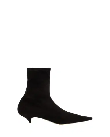 The Row Liisa Suede Kitten-Heel Booties | Thumbnail 1 The Row Liisa Suede Kitten-Heel Booties | Thumbnail 1