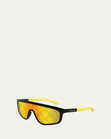 Gucci Men's GG Monogram Shield Sunglasses | Thumbnail 2