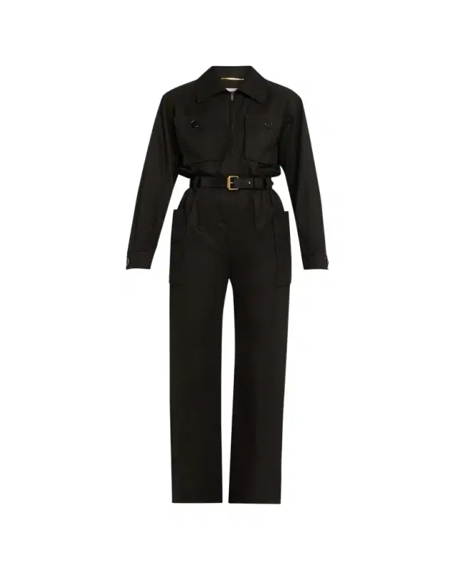 Cotton Twill Cargo Pocket Jumpsuit