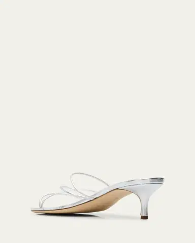 Manolo Blahnik Strappy Metallic Leather Slide Sandals | Thumbnail 4