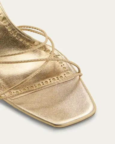 Manolo Blahnik Strappy Metallic Leather Slide Sandals | Thumbnail 9