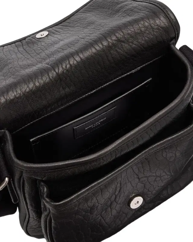 Saint Laurent Men's Niki Small Messenger Bag in Grained Lambskin