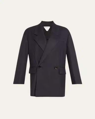 Bottega Veneta Subtle Stripe Double-Breasted Wool Jacket | Thumbnail 2 Bottega Veneta Subtle Stripe Double-Breasted Wool Jacket | Thumbnail 2