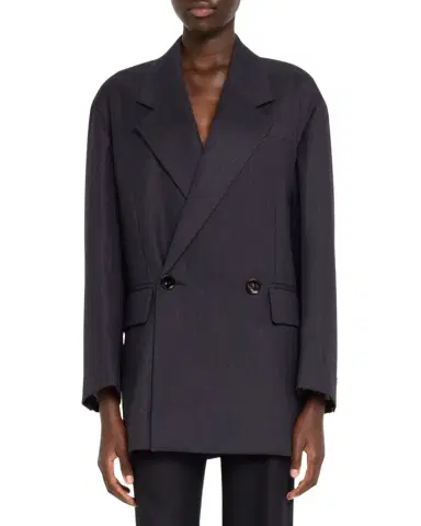 Bottega Veneta Subtle Stripe Double-Breasted Wool Jacket | Thumbnail 1 Bottega Veneta Subtle Stripe Double-Breasted Wool Jacket | Thumbnail 1