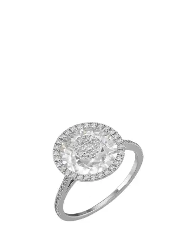 Bhansali 18K White Gold 10mm Halo Ring with Diamonds | Thumbnail 1