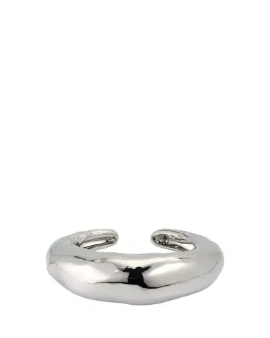 ALEXIS BITTAR Large Molten Silver-Tone Hinged Cuff Bracelet | Thumbnail 1