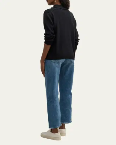 Lafayette 148 New York Cotton-Silk Tape Fitted Bomber Sweater | Thumbnail 3