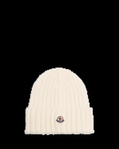 Moncler Logo Ribbed Wool Beanie | Thumbnail 2 Moncler Logo Ribbed Wool Beanie | Thumbnail 2