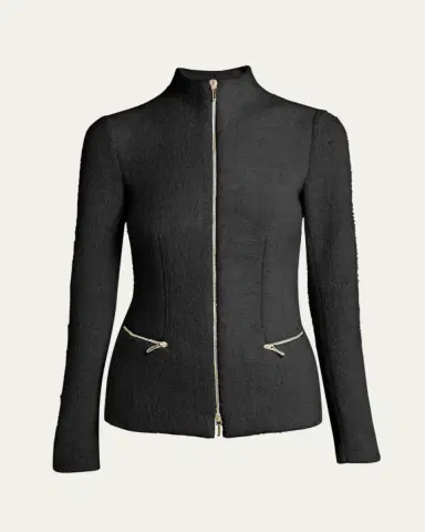 Giorgio Armani Cashmere-Blend Zip-Front Knit Jacket | Thumbnail 5 Giorgio Armani Cashmere-Blend Zip-Front Knit Jacket | Thumbnail 5