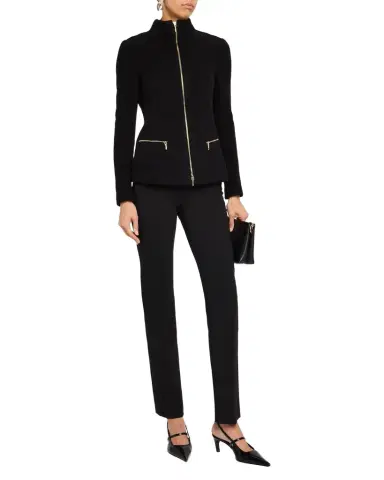 Giorgio Armani Cashmere-Blend Zip-Front Knit Jacket | Thumbnail 1 Giorgio Armani Cashmere-Blend Zip-Front Knit Jacket | Thumbnail 1