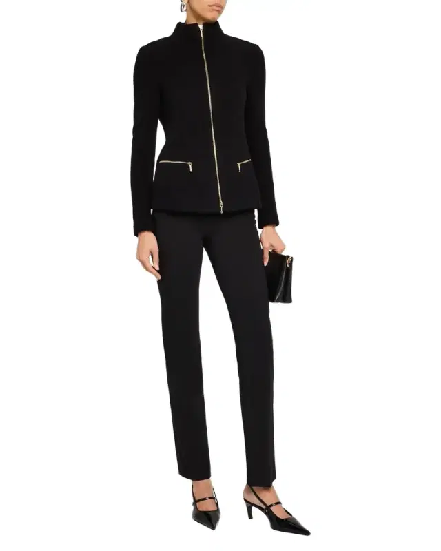Giorgio Armani Cashmere-Blend Zip-Front Knit Jacket