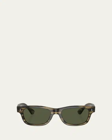 Oliver Peoples Men's Rosson Sun Acetate Rectangle Sunglasses | Thumbnail 7