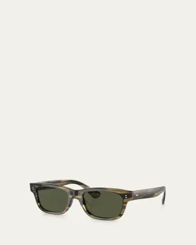 Oliver Peoples Men's Rosson Sun Acetate Rectangle Sunglasses | Thumbnail 8
