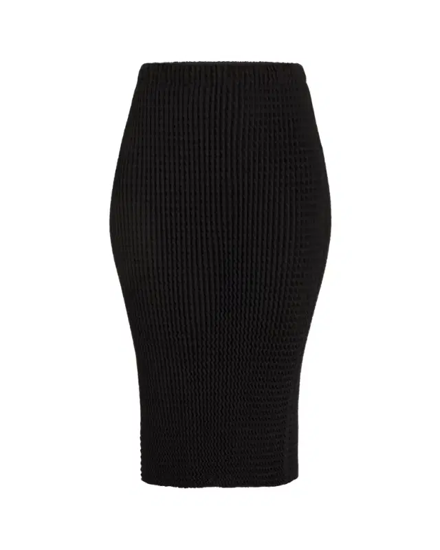 Issey Miyake Spongy Bk 46 Body-Con Midi Skirt