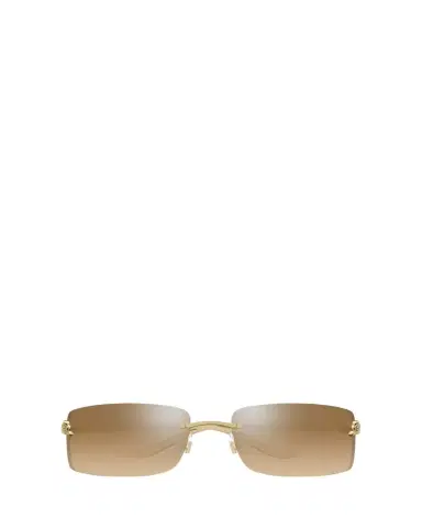 Cartier Panthère Rimless Rectangular Sunglasses in Silver Metal | Thumbnail 1
