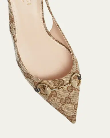 Gucci Erin GG Canvas Bit Slingback Pumps | Thumbnail 7