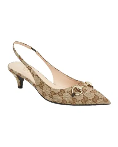 Gucci Erin GG Canvas Bit Slingback Pumps | Thumbnail 1