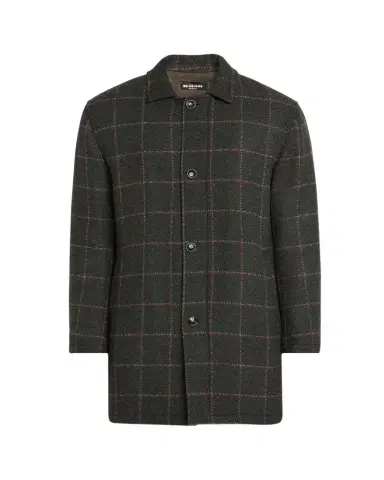 Kiton Men's Loden Cashmere Windowpane Car Coat | Thumbnail 1