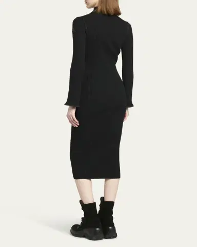 Moncler Ribbed Knit Long-Sleeve Sweater Dress | Thumbnail 3 Moncler Ribbed Knit Long-Sleeve Sweater Dress | Thumbnail 3